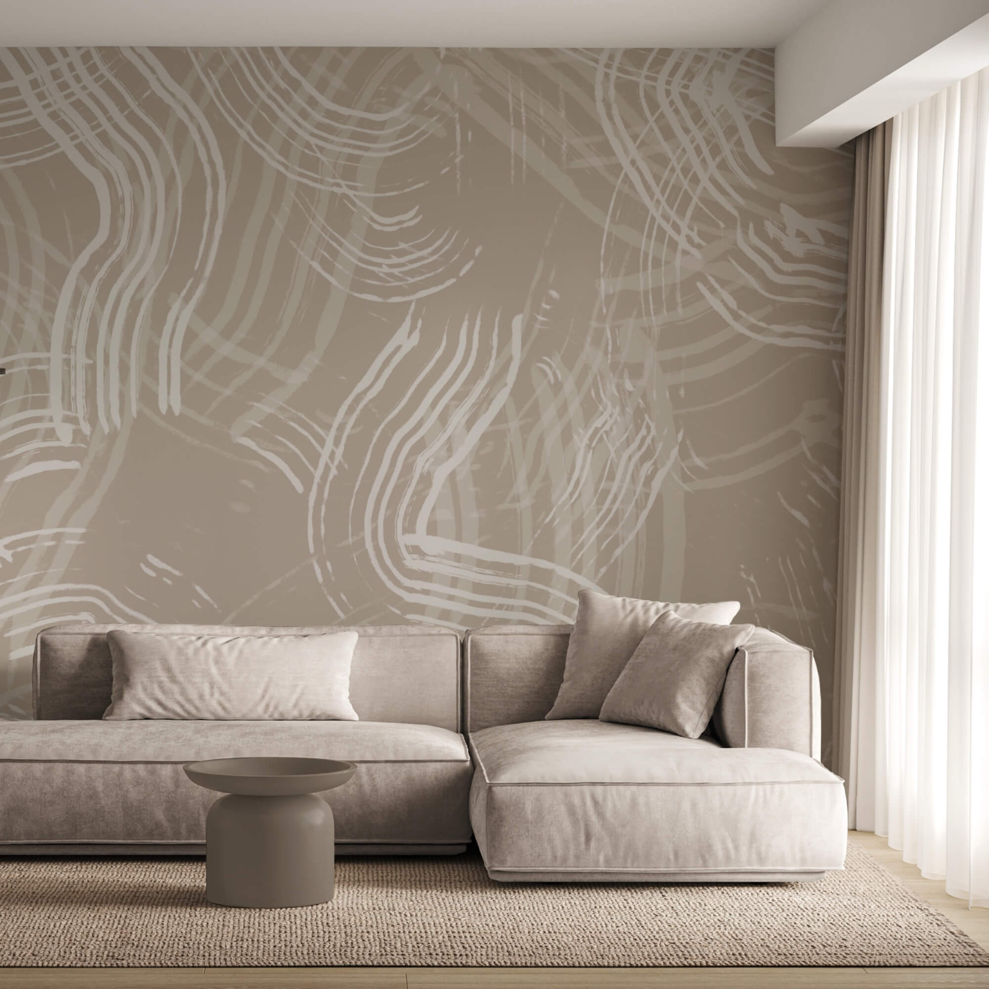 White lines on a tan background