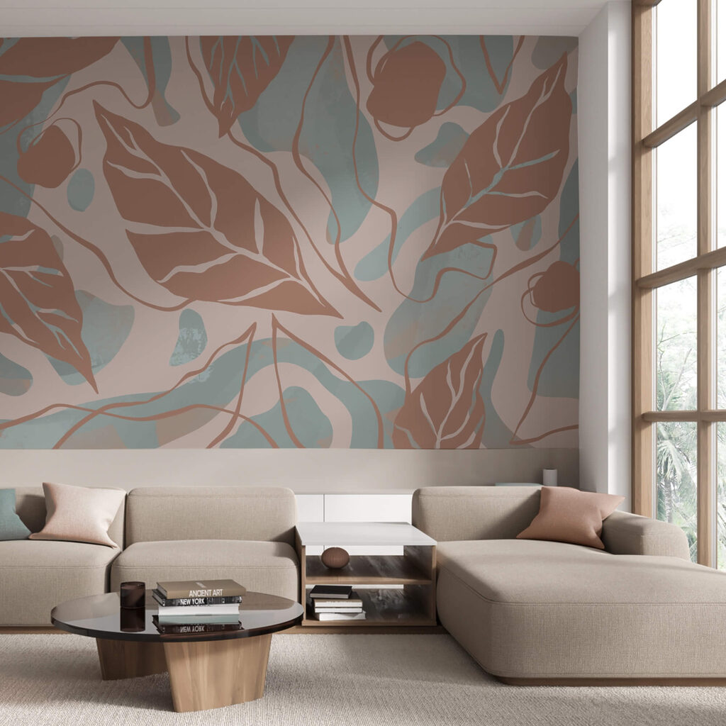 Pattern of leaves and bubbles