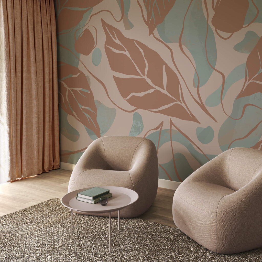 Pattern of leaves and bubbles