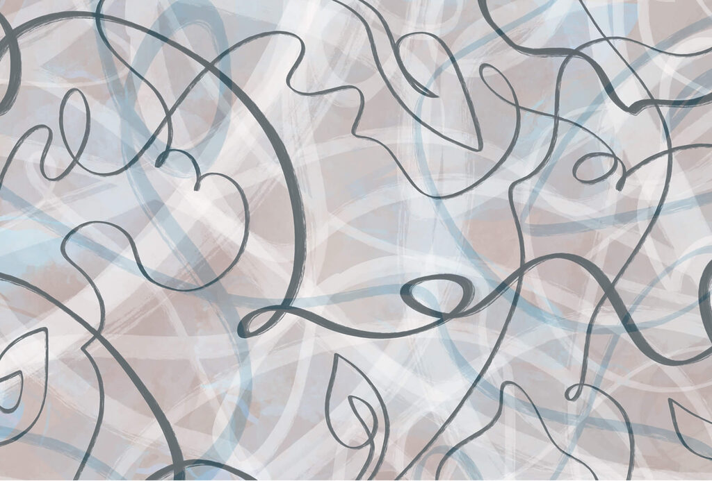 Flowing lines and soft hues blend. Flowing lines and soft hues blend.