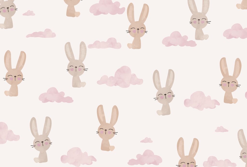 Pattern of rabbits and clouds