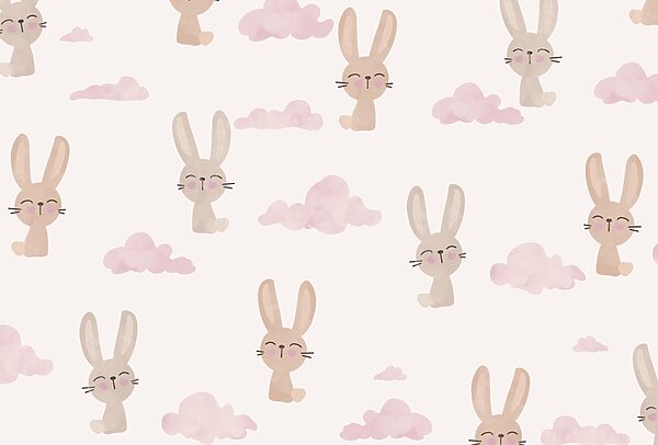 Pattern of rabbits and clouds