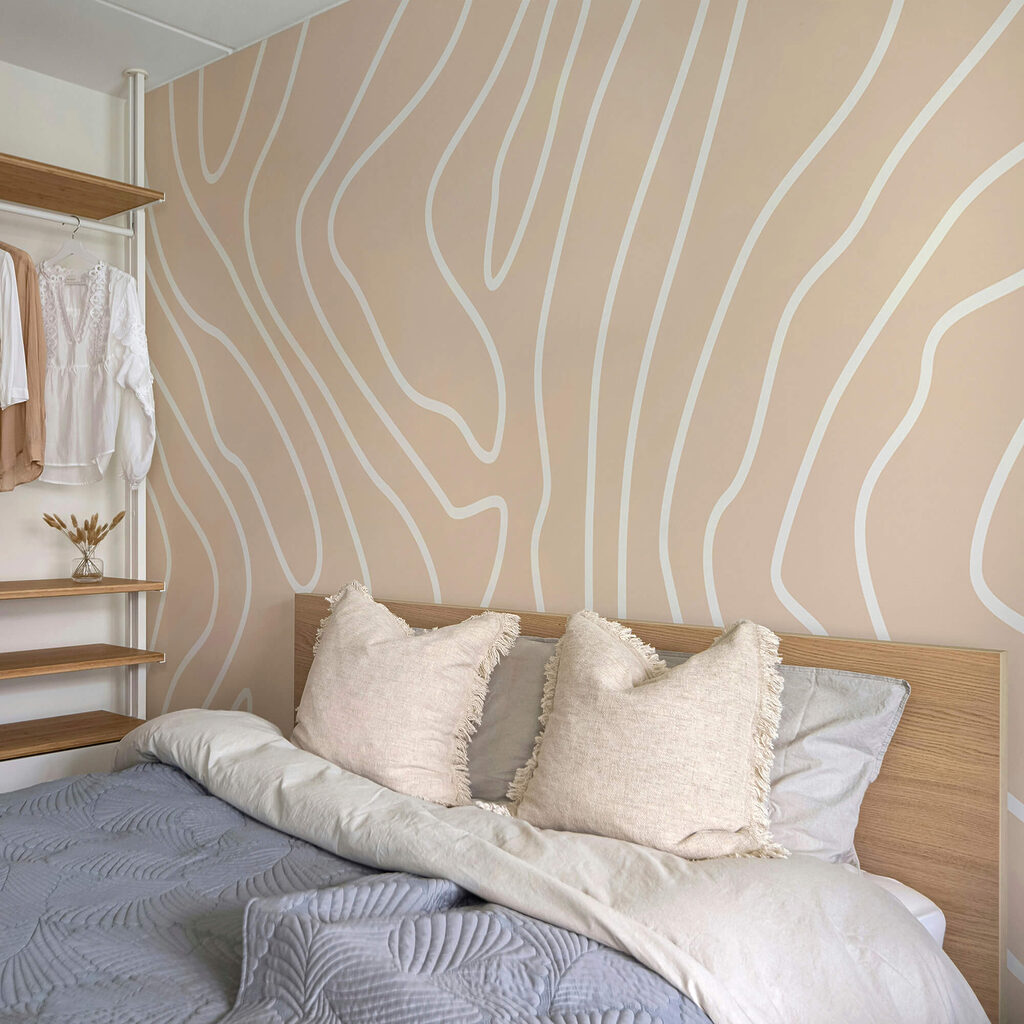 White lines on a pink background