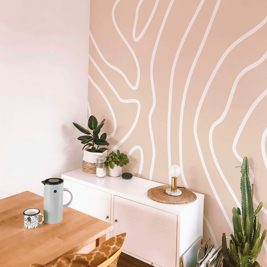 White lines on a pink background