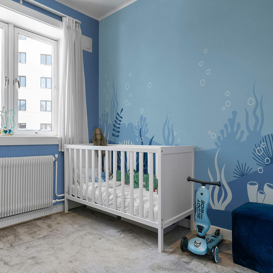 Blue and white underwater scene
