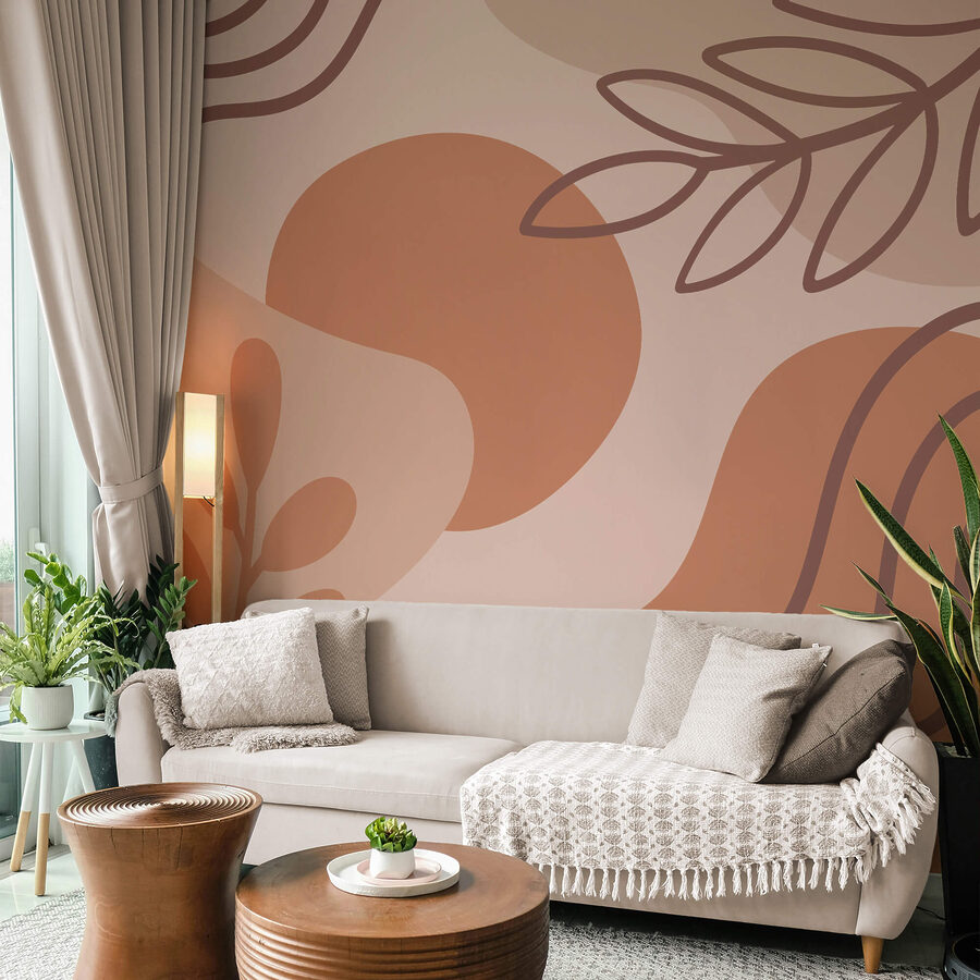 Wall murals Abstract shapes in earthy tones.