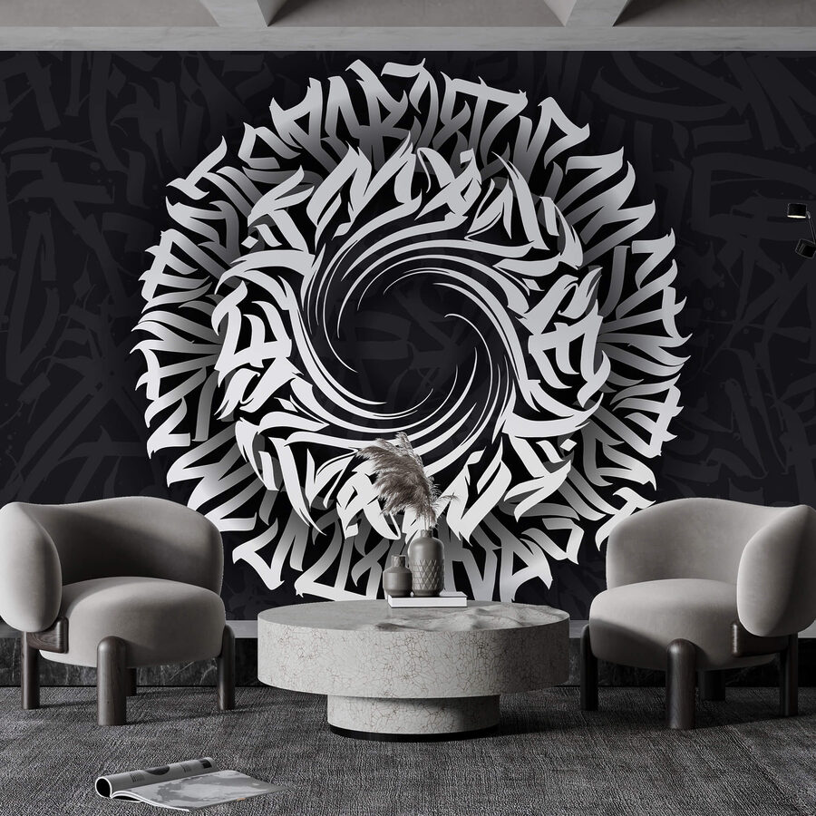 Circular pattern with letters in it Circular pattern with letters in it