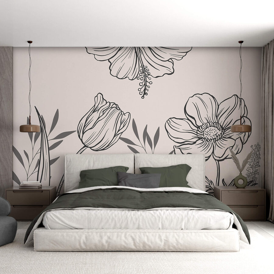Delicate floral line art design Delicate floral line art design