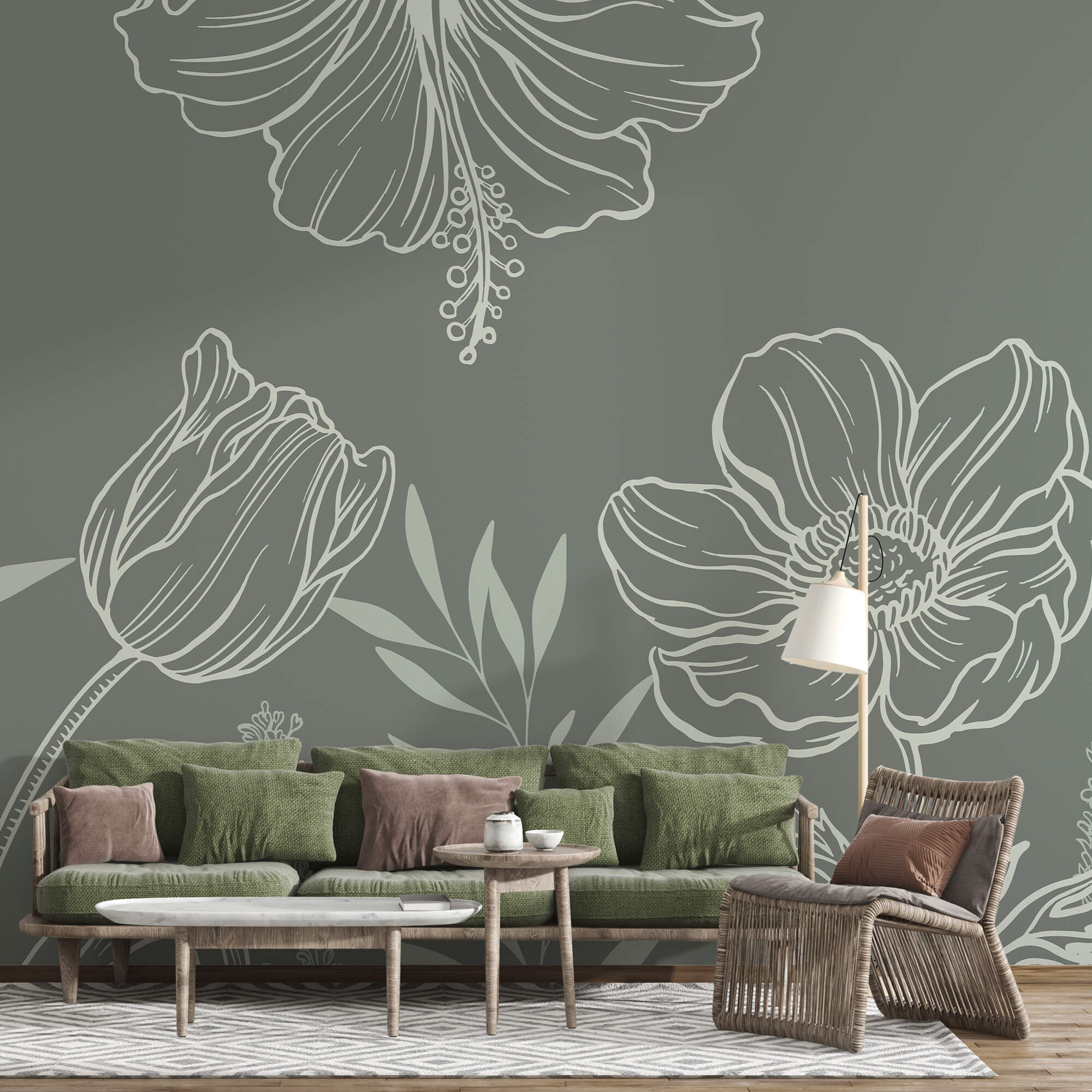 Soft blooms on a muted backdrop Soft blooms on a muted backdrop