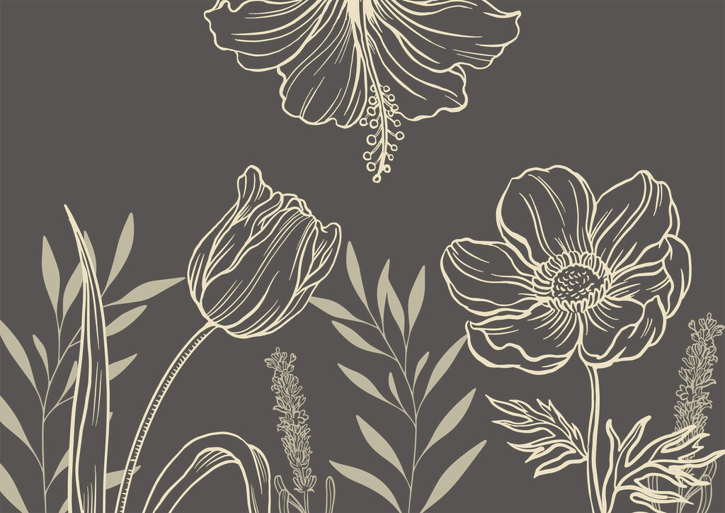 Delicate floral line art design Delicate floral line art design