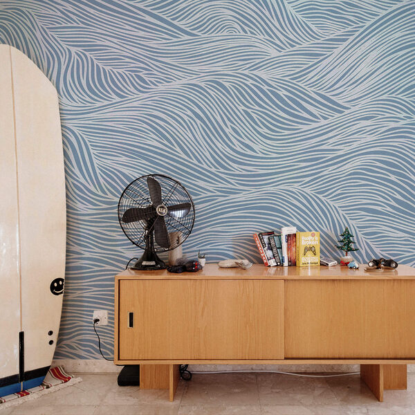 Blue and white wavy pattern Blue and white wavy pattern