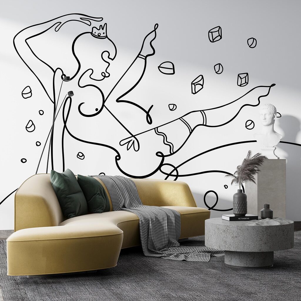 Wall murals Drawing of a woman dancing