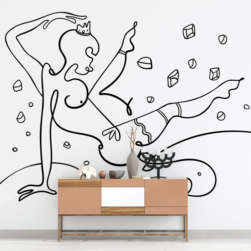 Wall murals Drawing of a woman dancing