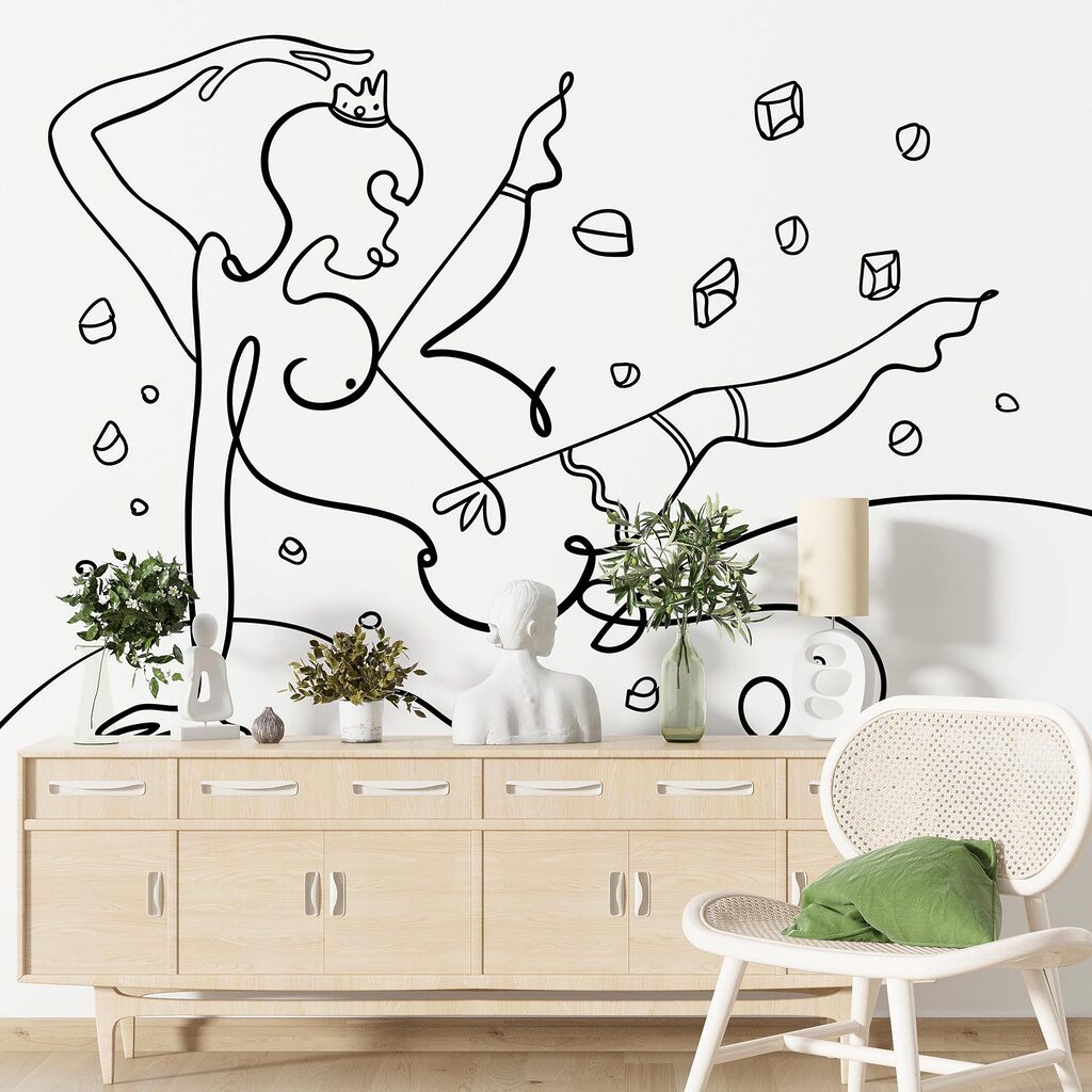 Wall murals Drawing of a woman dancing