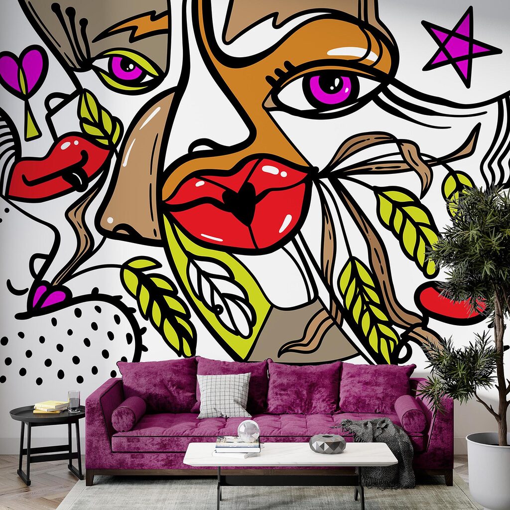 – Vibrant face with bold patterns