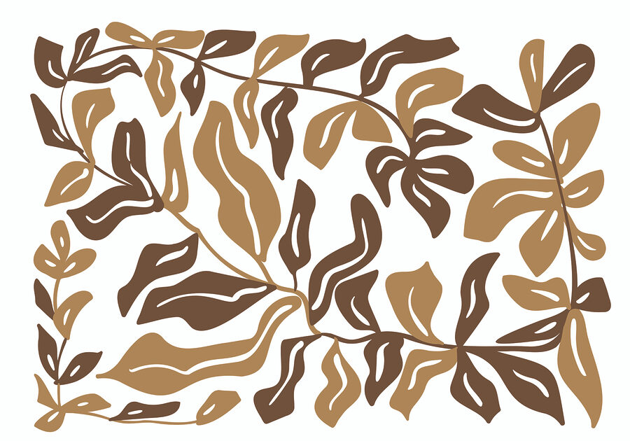 Wall murals Brown and tan leaves