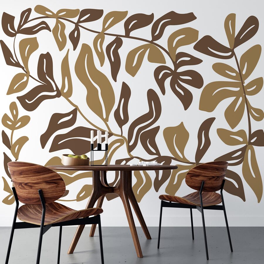 Wall murals Brown and tan leaves