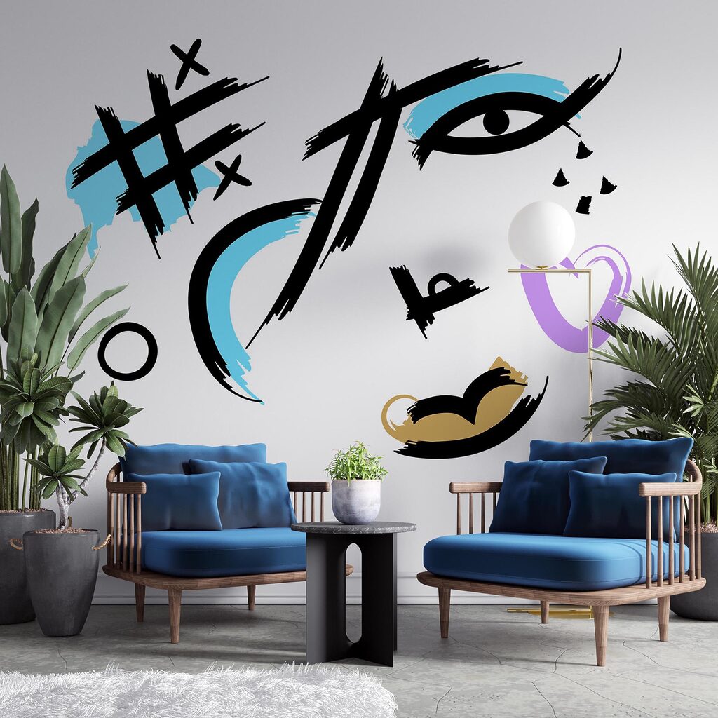 Wall murals Artistic expression in vibrant strokes Wall murals Artistic expression in vibrant strokes