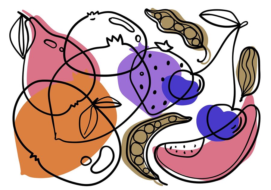 Wall murals Wall murals Drawing of different fruits - Image 3