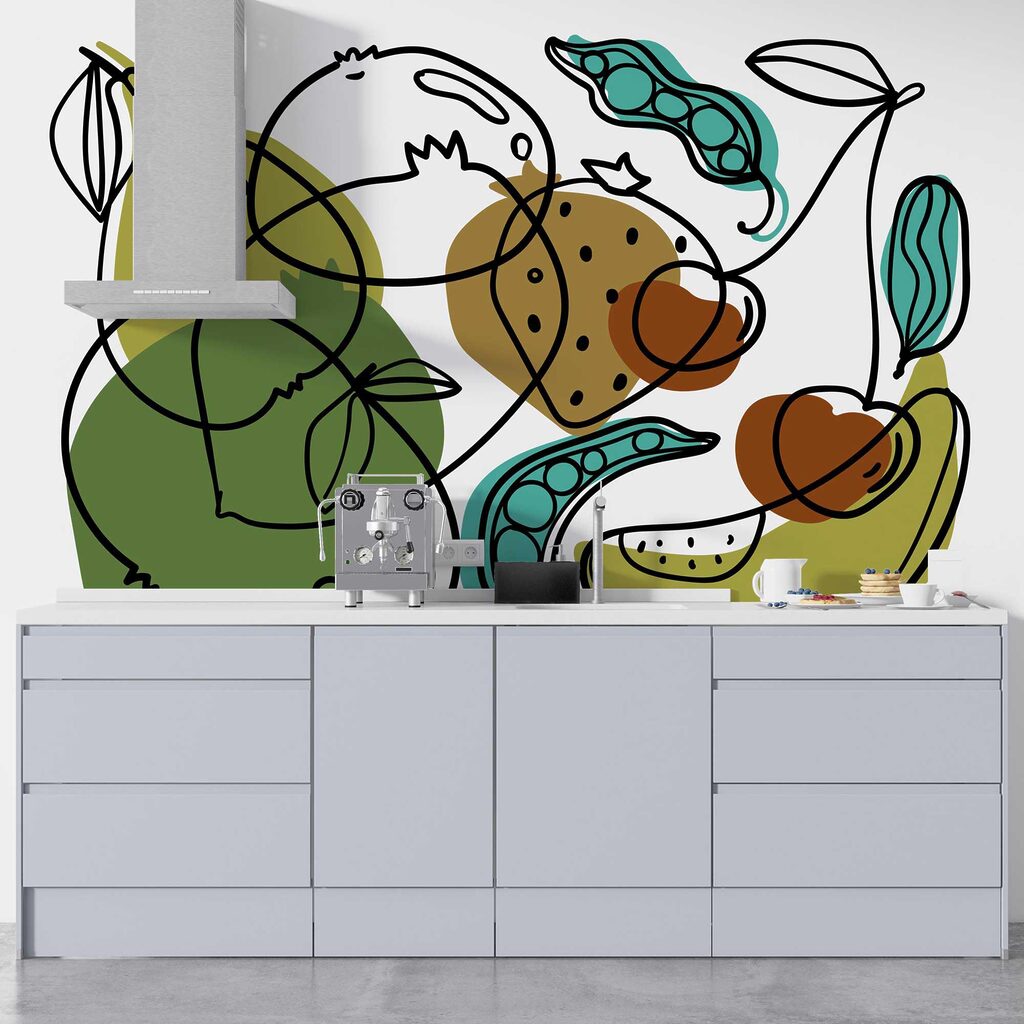 Wall murals Drawing of different fruits Wall murals Drawing of different fruits