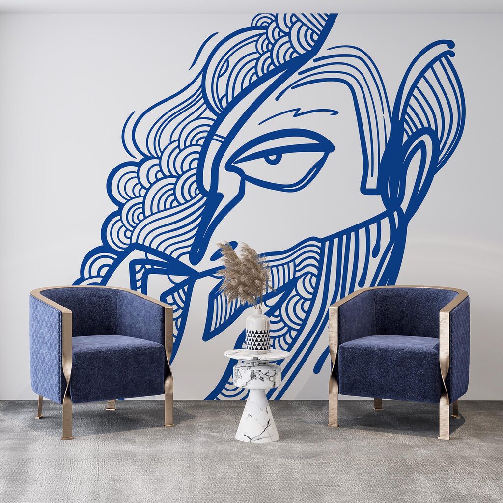 Drawing of a man with his hand to his mouth Drawing of a man with his hand to his mouth