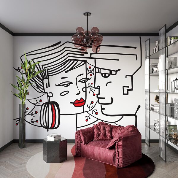 Drawing of a man and a woman Drawing of a man and a woman