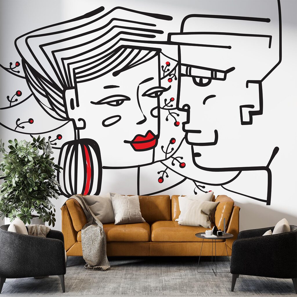 Drawing of a man and a woman