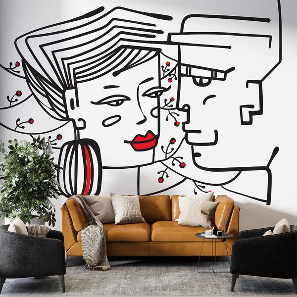 Drawing of a man and a woman Drawing of a man and a woman