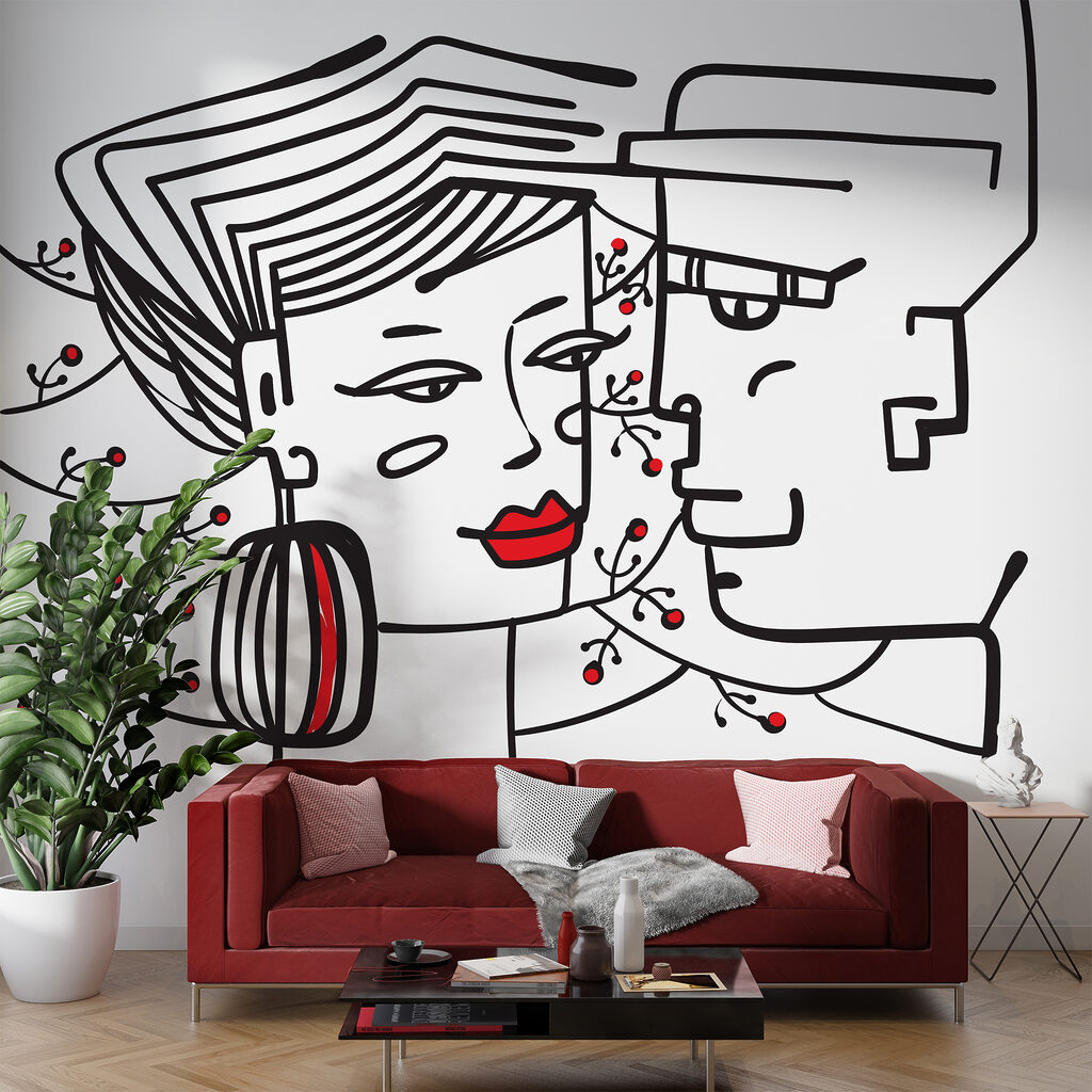 Drawing of a man and a woman