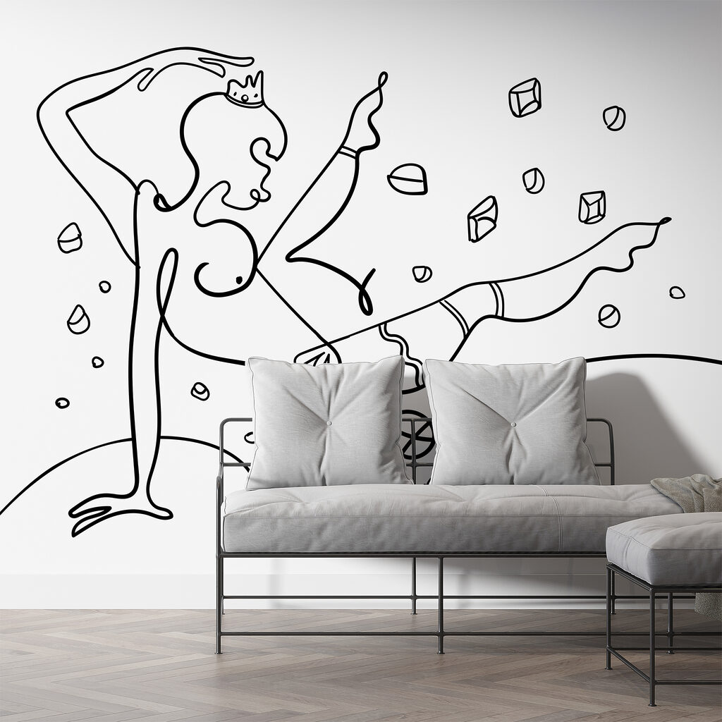Wall murals Drawing of a woman dancing