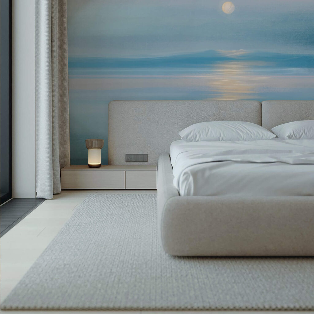 Moon over a body of water