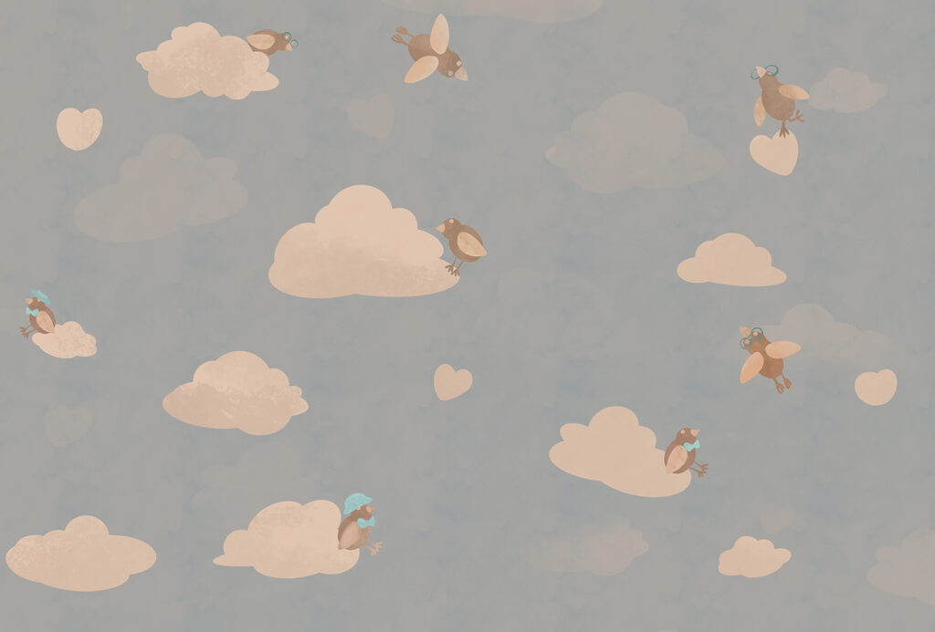 Pattern of birds flying in the sky