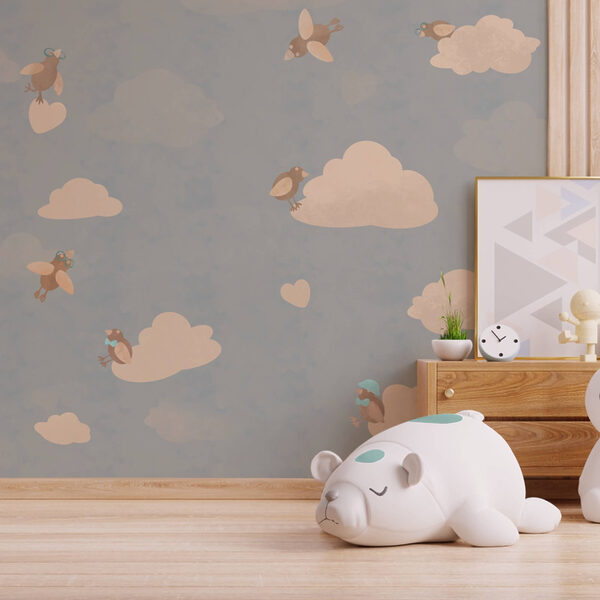 Pattern of birds flying in the sky Wall murals Pattern of birds flying in the sky