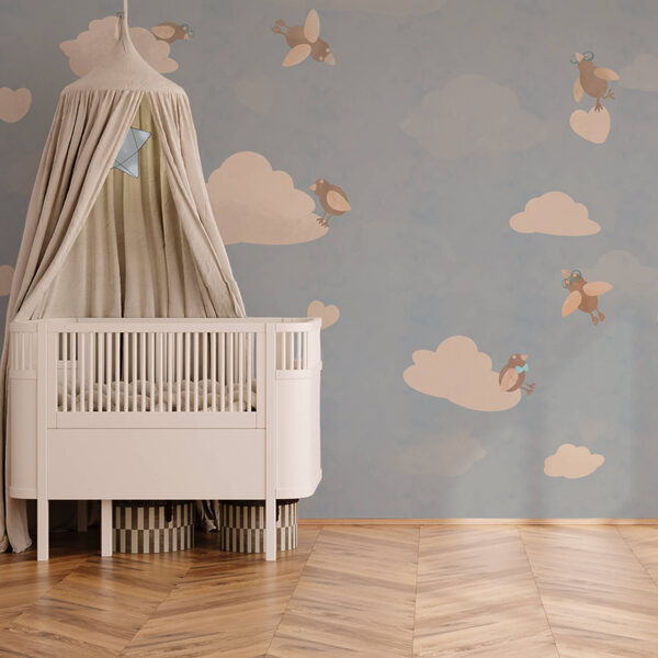 Pattern of birds flying in the sky