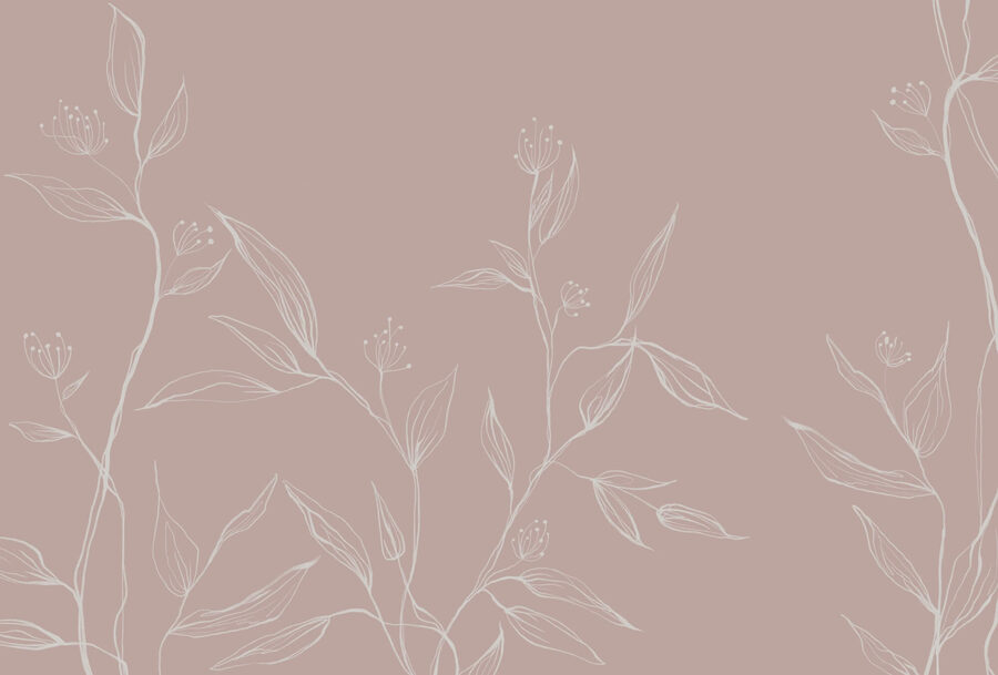 Delicate leaves on soft pastel backdrop