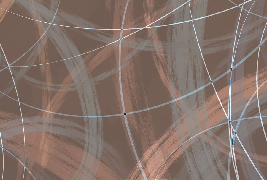 Brown and white background with lines and circles