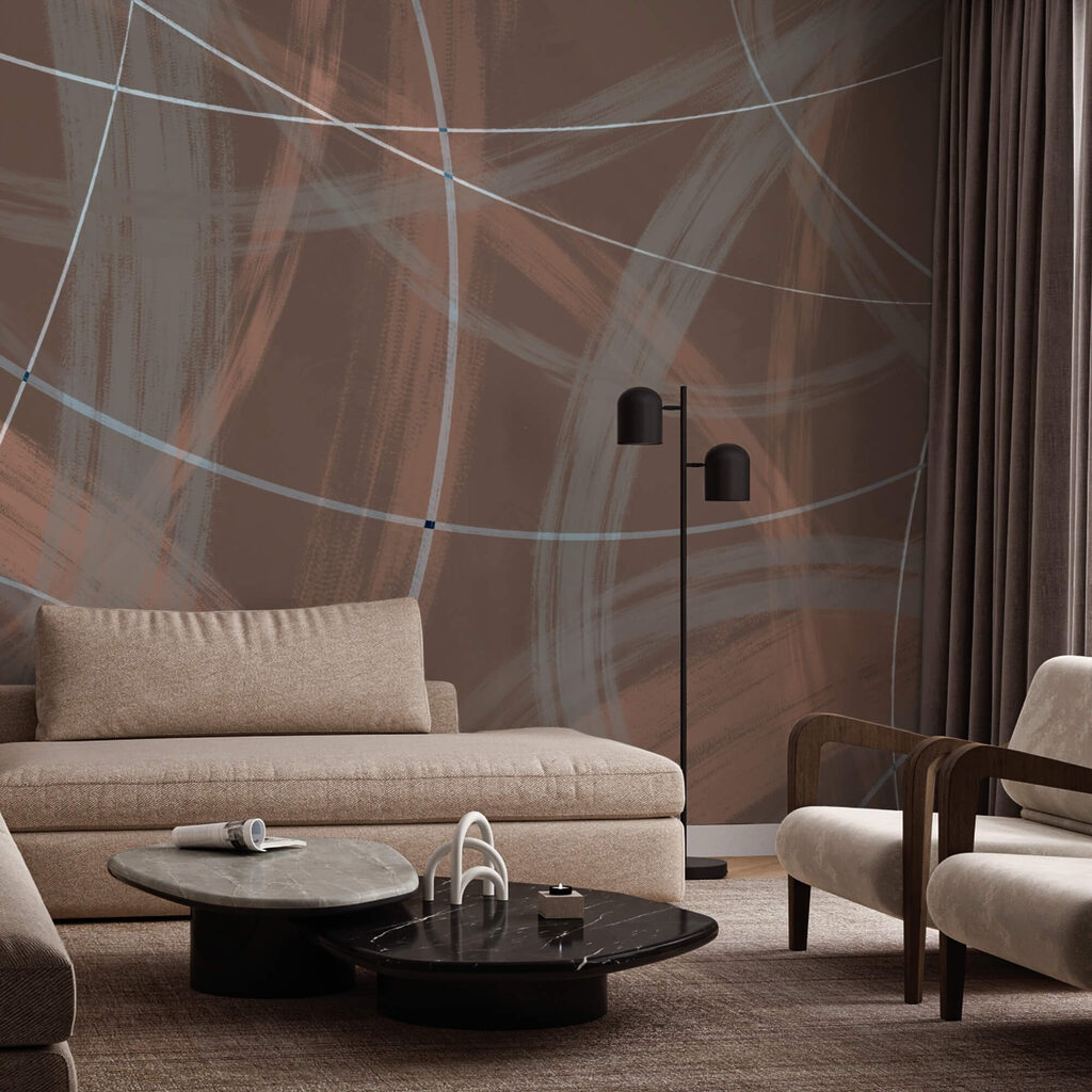 Brown and white background with lines and circles Brown and white background with lines and circles