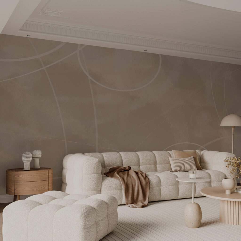 Brown background with white lines and circles Brown background with white lines and circles