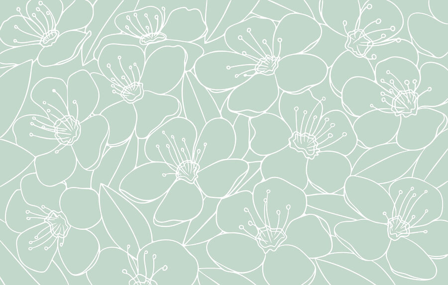 Pattern of flowers and leaves