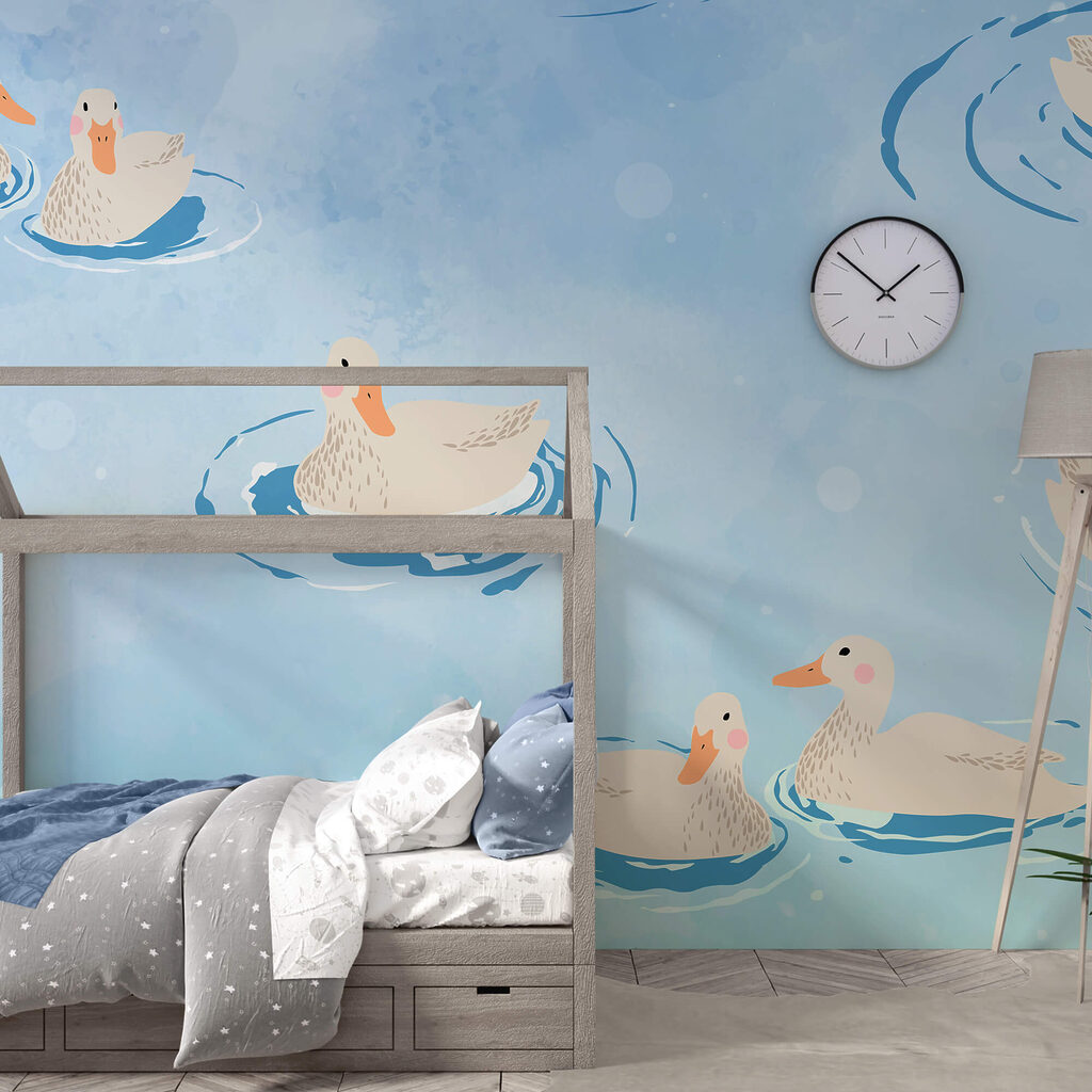 Group of ducks swimming in water Group of ducks swimming in water