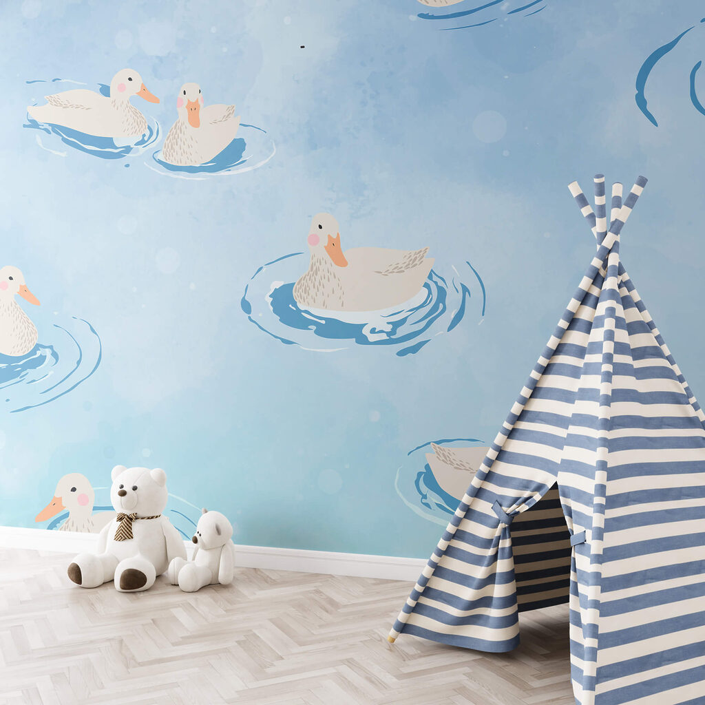 Group of ducks swimming in water Group of ducks swimming in water