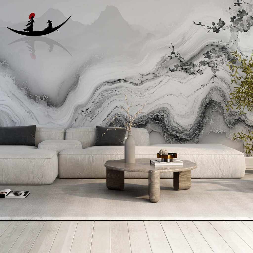 Painting of a woman on a boat