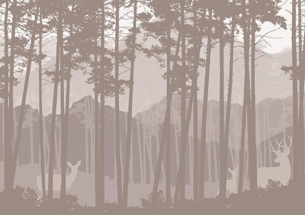 Group of deer in a forest Group of deer in a forest