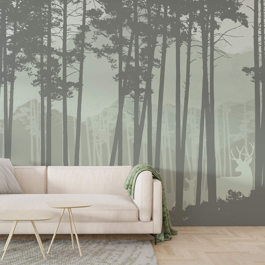 Wall murals Group of trees in a forest