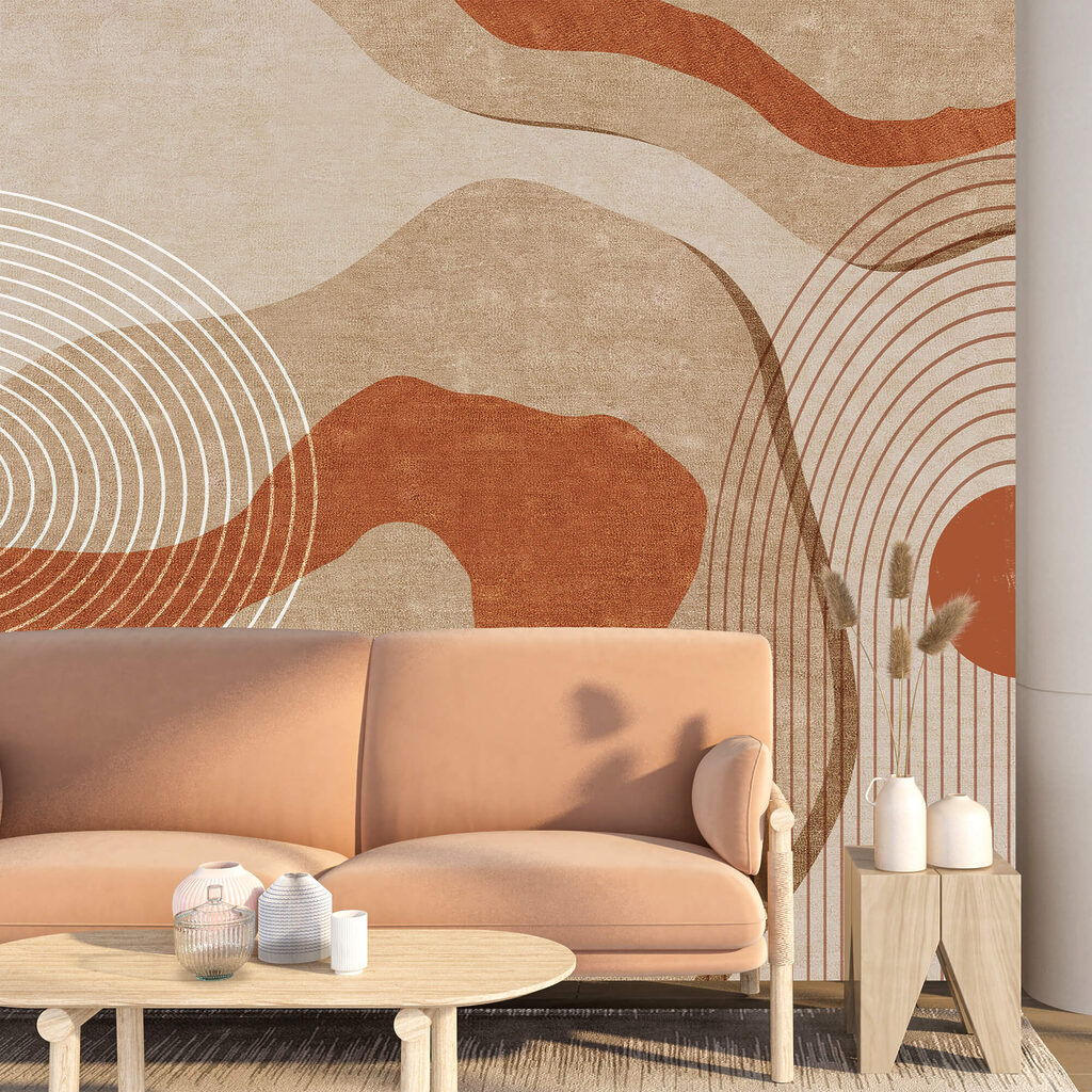 Brown and white abstract art