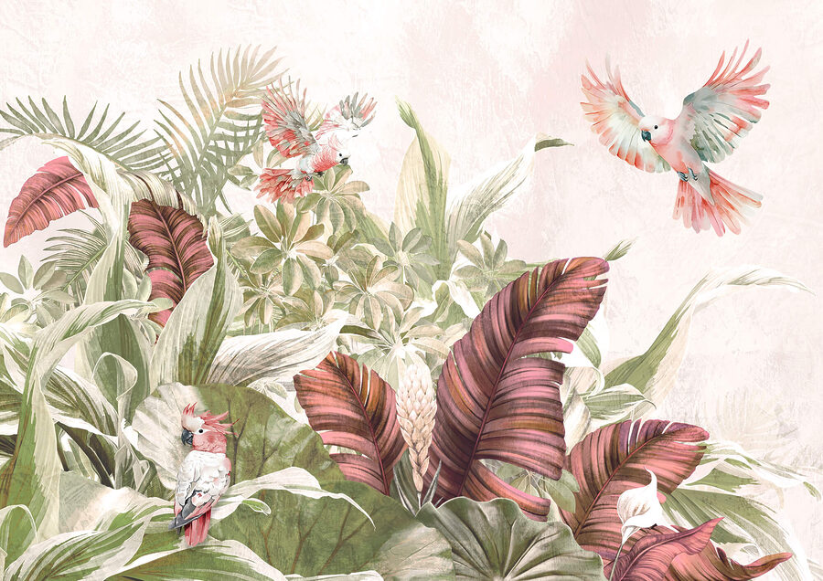 Wall murals Painting of birds flying over a plant - Image 4