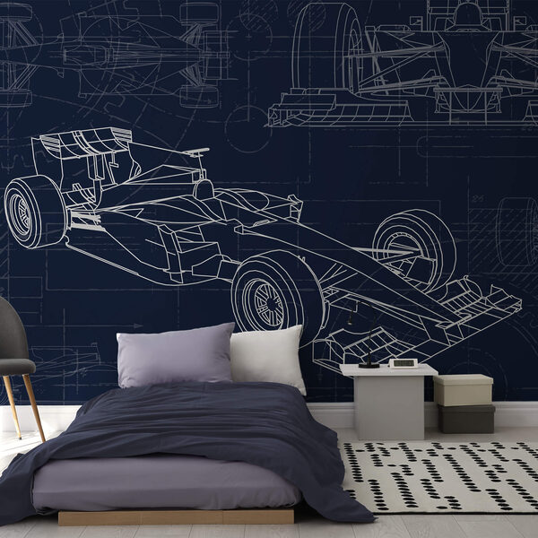 Blueprint of a race car Blueprint of a race car