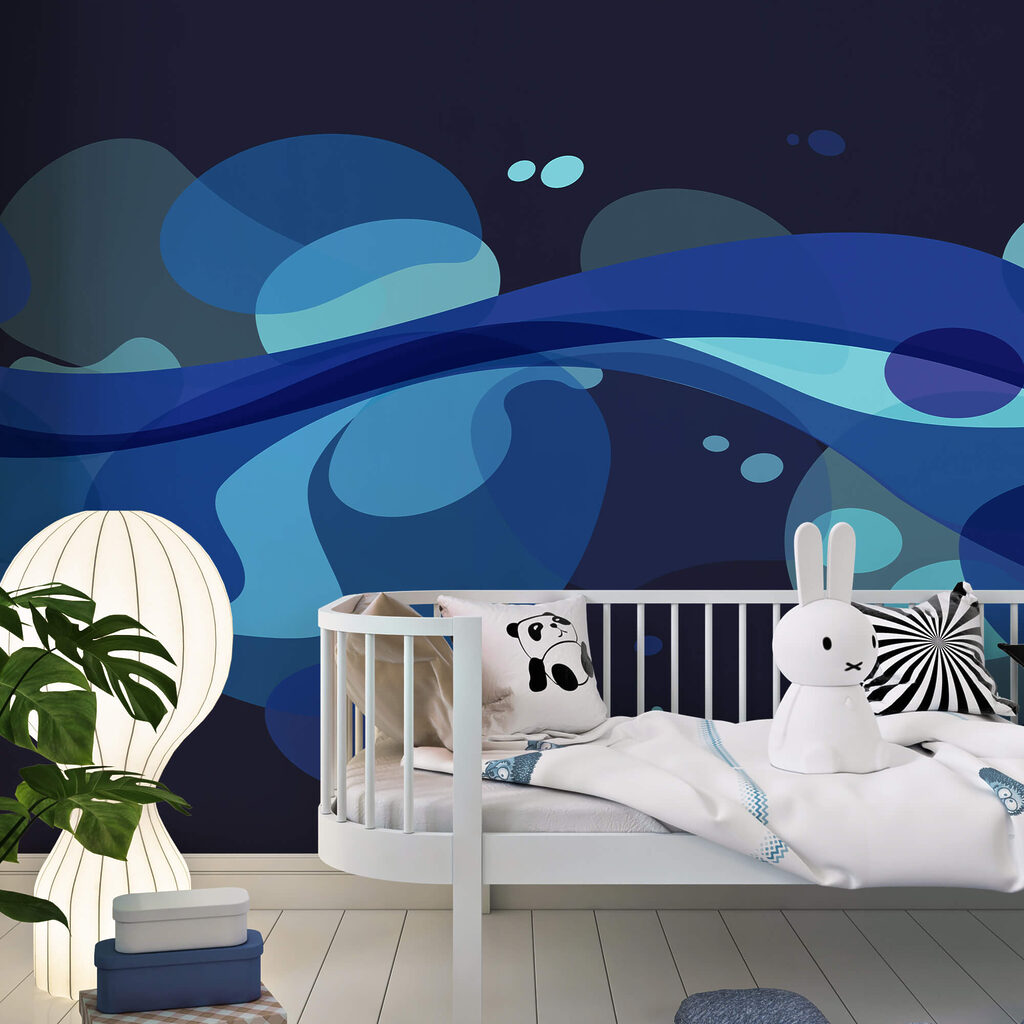 Blue and white swirly design Blue and white swirly design