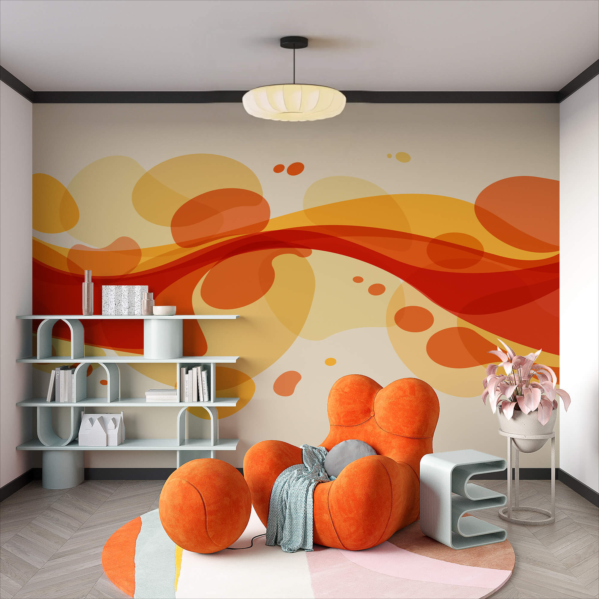 Red and yellow swirls