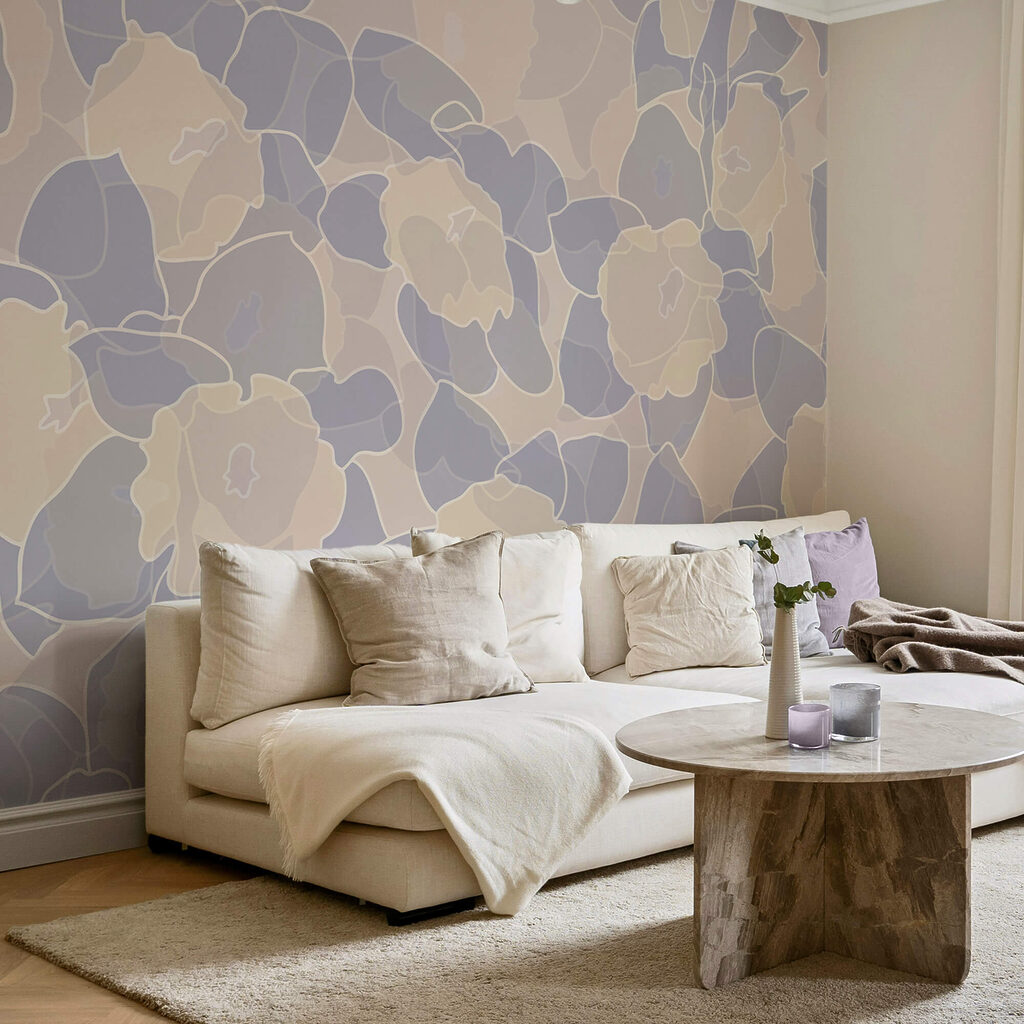 Pattern of flowers and leaves